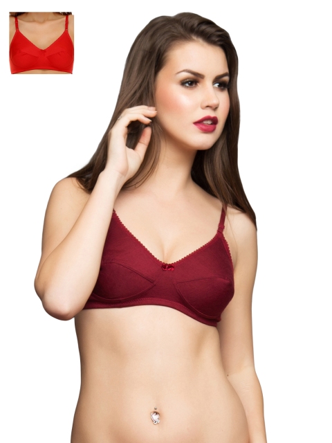 

Clovia Pack Of 2 Bra, Red