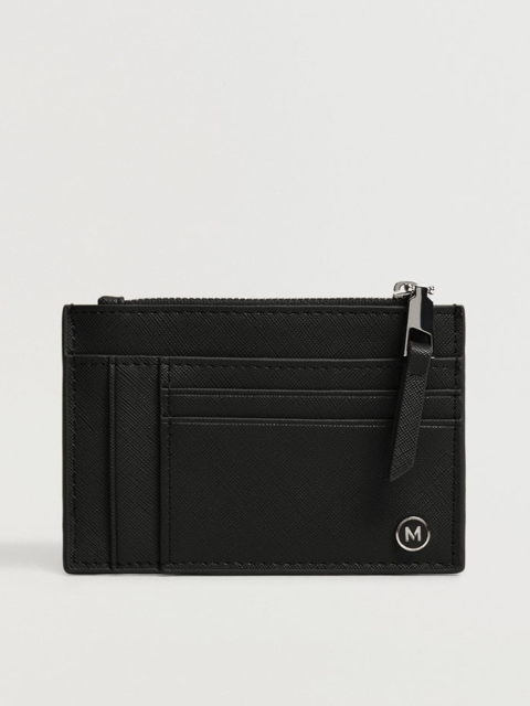 

MANGO Women Black Saffiano Textured Card Holder