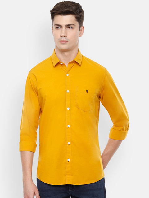 

Louis Philippe Sport Men Yellow Solid Casual Shirt