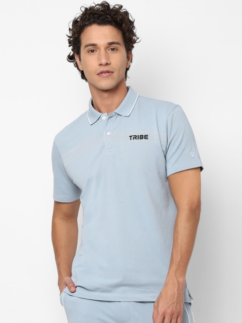 

Allen Solly Men Blue Solid Polo Collar T-shirt