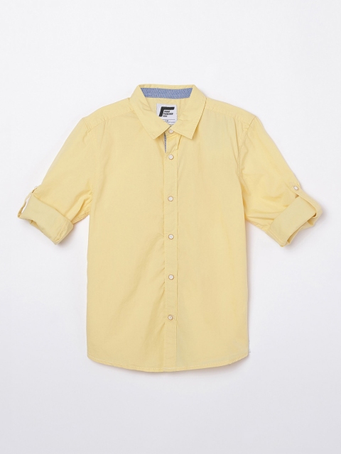 

Fame Forever by Lifestyle Boys Yellow Slim Fit Solid Casual Shirt