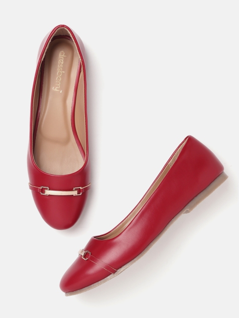 

DressBerry Women Maroon Solid Ballerinas