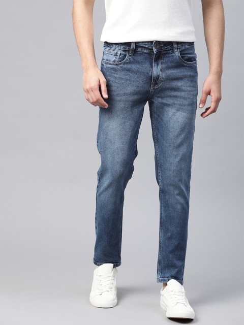 

Mast & Harbour Men Navy Blue Light Fade Slim Tapered Fit Stretchable Jeans