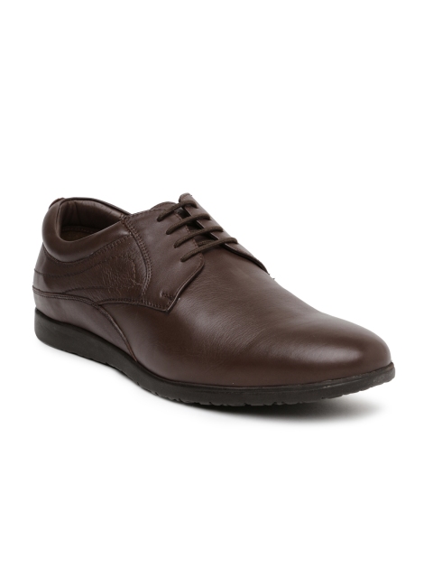 

Hush Puppies Men Brown Leather Derby Shoes