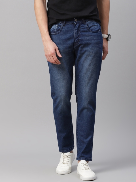 

Mast & Harbour Men Navy Blue Slim Tapered Fit Light Fade Stretchable Jeans
