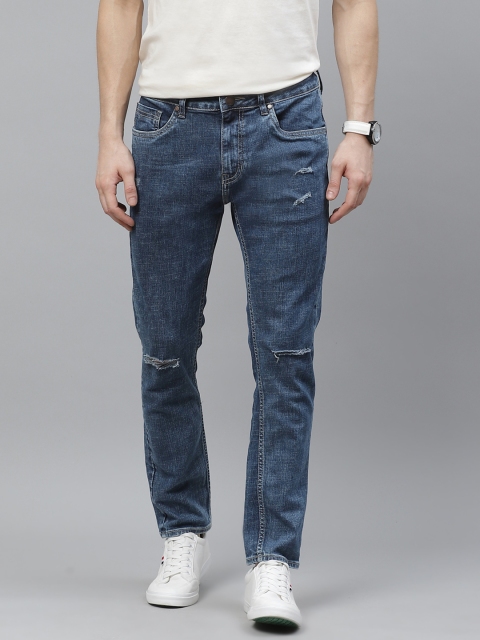 

Mast & Harbour Men Navy Blue Skinny Fit Slash Knee Stretchable Jeans