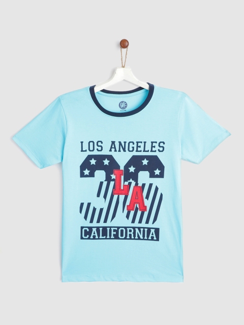 

YK Boys Blue Red Typography Print Pure Cotton T-shirt