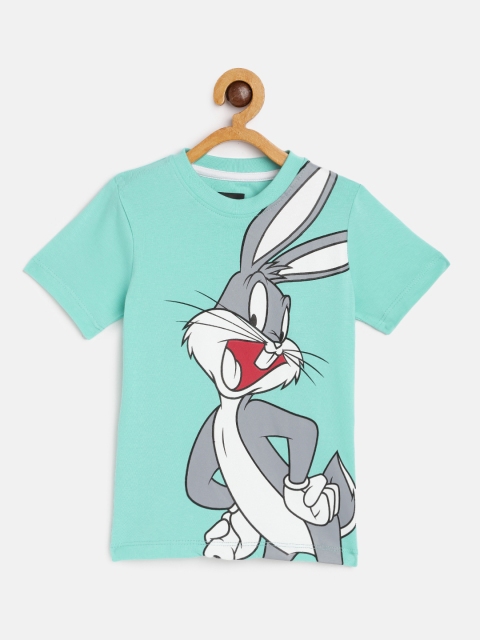 

YK Warner Bros Boys Green Printed Bugs Bunny Pure Cotton T-shirt