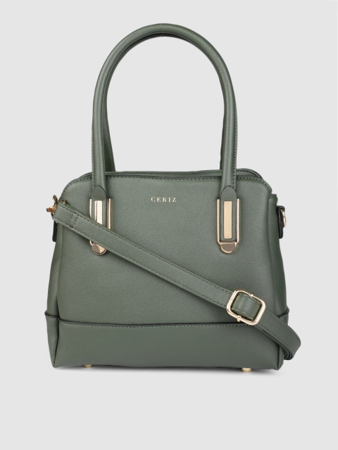

CERIZ Olive Green Solid Handheld Bag