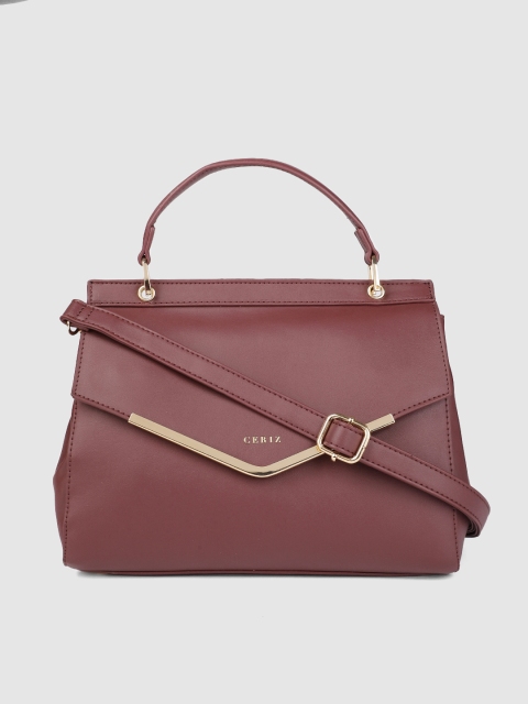 

CERIZ Women Burgundy Solid Satchel Bag