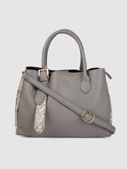 

CERIZ Grey Textured Handheld Bag