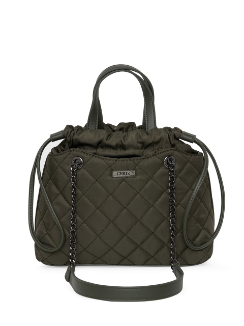 

CERIZ Olive Green Quilted Handheld Bag