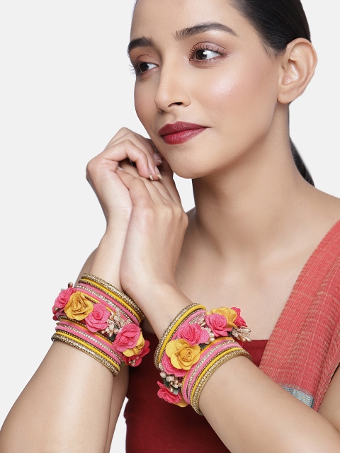 

Peora Women Multicoloured Chuda Chura Handcrafted Bangle Set, Multi
