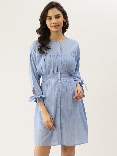 

Label Ritu Kumar Blue Cotton A-Line Dress