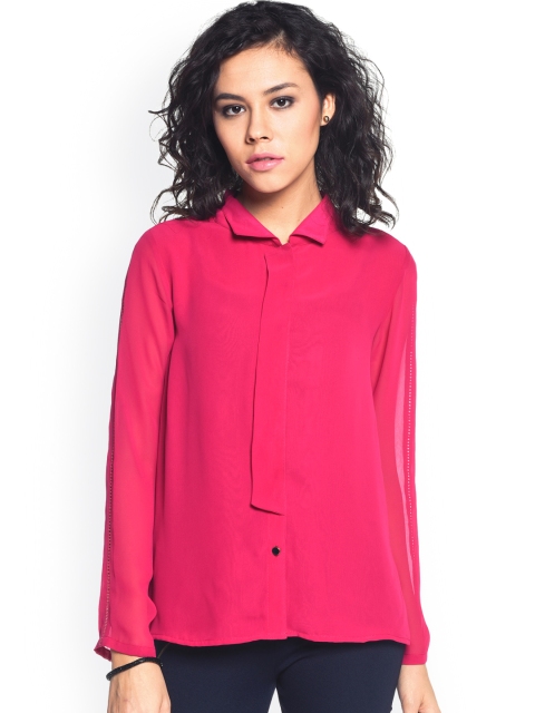 

Besiva Pink Sheer Shirt