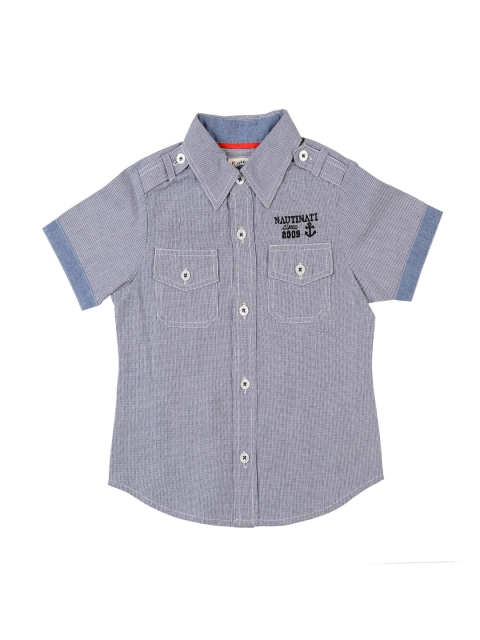 

Nauti Nati Boys Grey Classic Fit Shirt