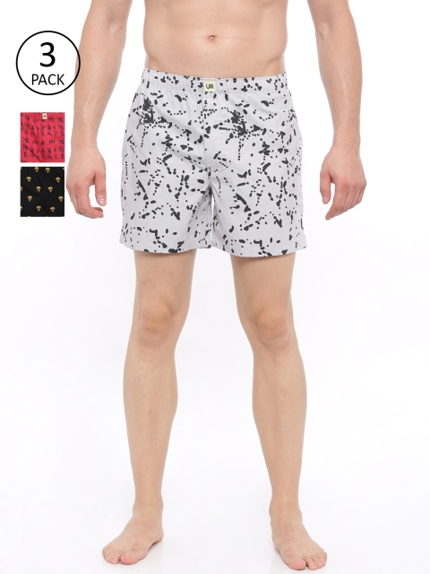 

Urban Dog Mens Grey Pack of 3 colored Boxers