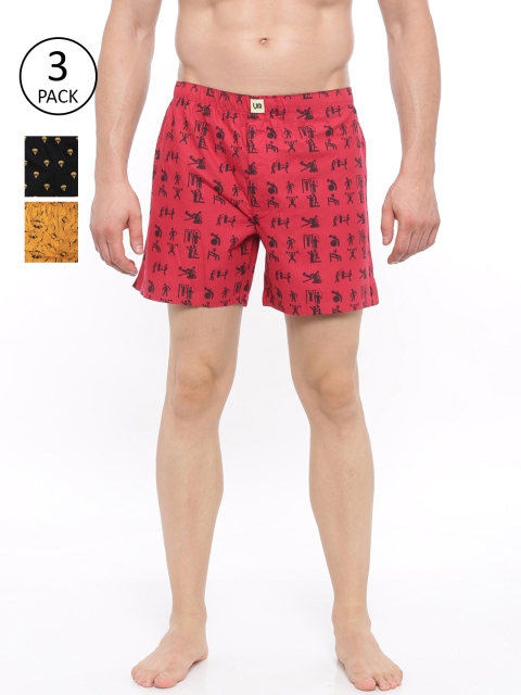 

Urban Dog Mens Multi colored Boxers, Red