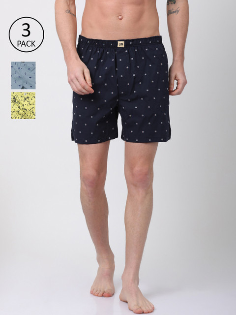 

Urban Dog Mens Multi colored Boxers, Navy blue