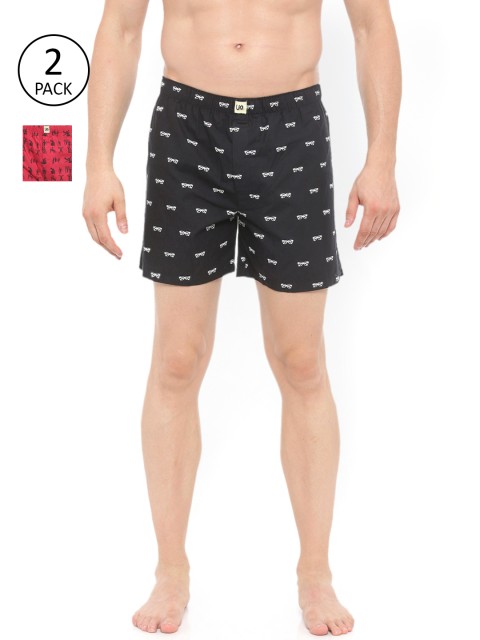 

Urban Dog Mens Black Pack of 2 colored Boxers