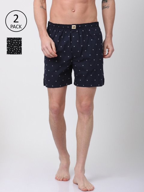 

Urban Dog Mens Multi colored Boxers, Navy blue