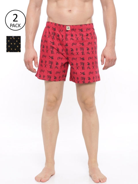 

Urban Dog Mens Multi colored Boxers, Red