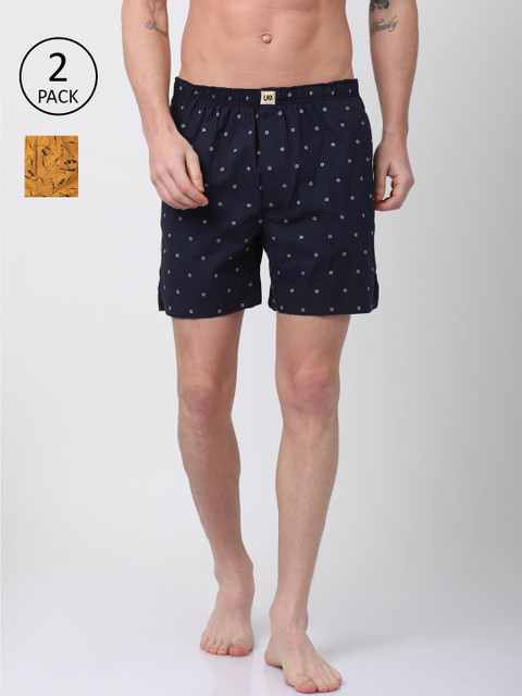 

Urban Dog Mens Multi colored Boxers, Navy blue