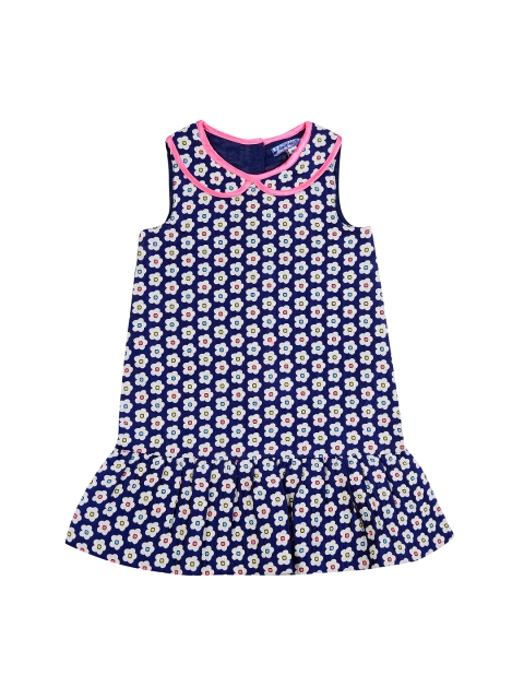 

Nauti Nati Girls Navy Floral Print Drop-Waist Dress, Navy blue