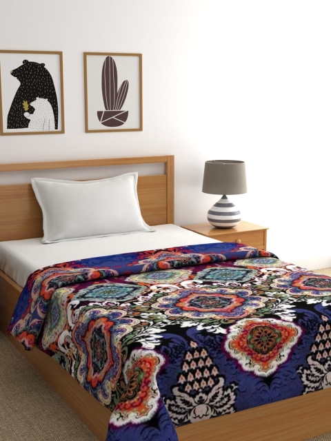 

Raymond Home Blue & Brown Ethnic Motifs AC Room 270 GSM Single Bed Blanket