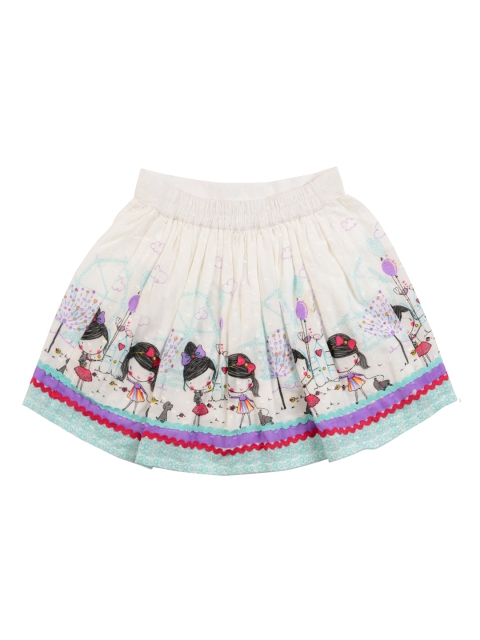 

Nauti Nati Girls White Printed Flared Skirt