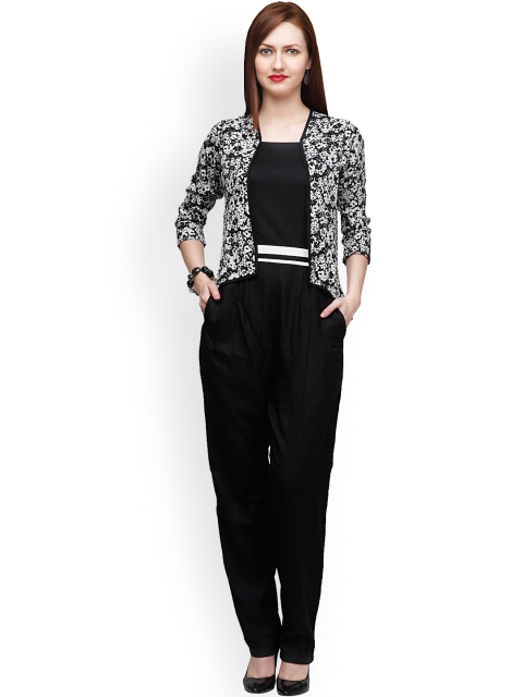 

Eavan Black Printed Layered Jumpsuit