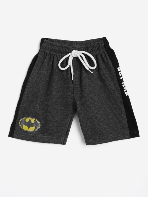 

GAME BEGINS Boys Charcoal Grey Cotton Solid Regular Fit Shorts