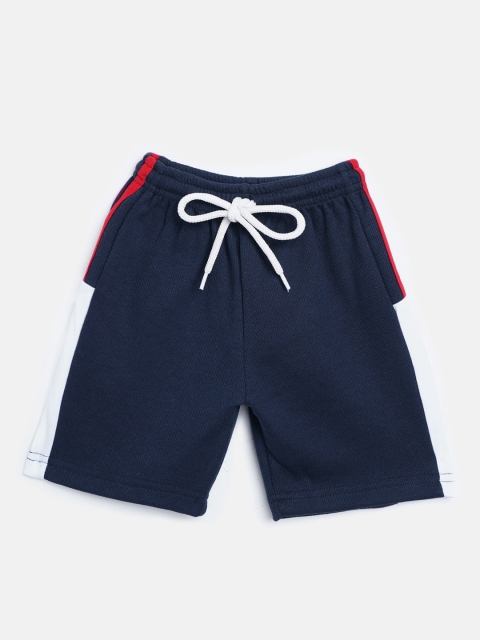 

GAME BEGINS Boys Navy Blue Cotton Solid Regular Fit Shorts