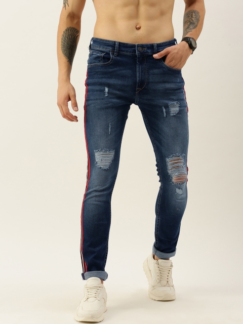 

Moda Rapido Men Blue Skinny Fit Mid-Rise Slash Knee Stretchable Jeans