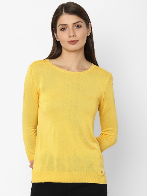 

Allen Solly Woman Yellow Knitted Regular Top