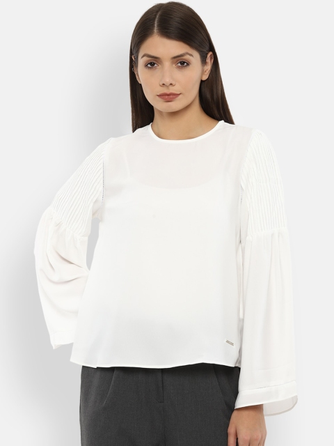 

Van Heusen Woman White Solid Regular Top