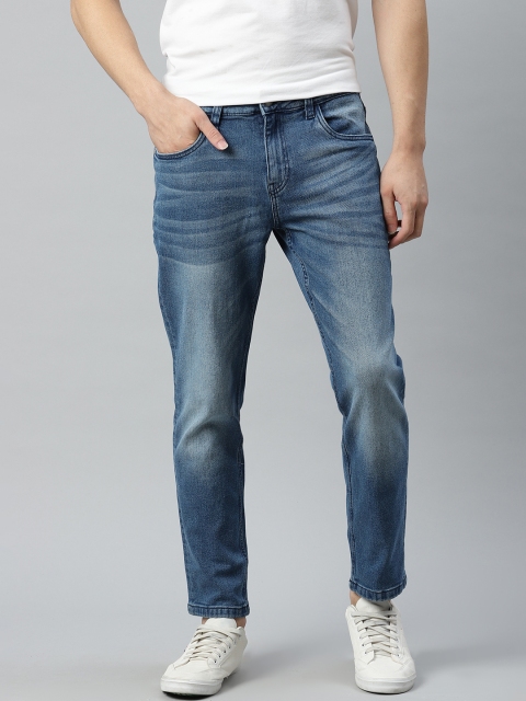 

Mast & Harbour Men Blue Heavy Fade Stretchable Tapered Fit Jeans