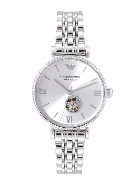 

Emporio Armani Women Silver-Toned Gianni T-Bar Automatic Analogue Watch AR60022