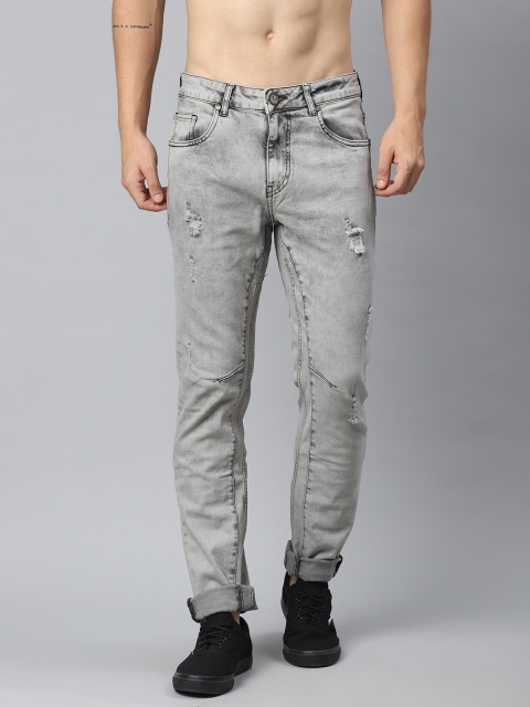 

Harvard Men Grey Skinny Fit Mid-Rise Low Distress Stretchable Jeans