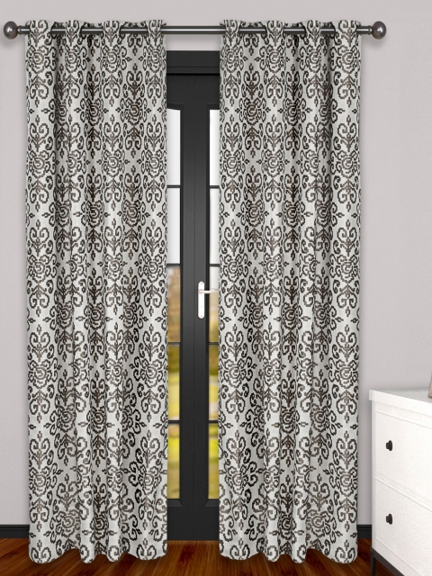 

S9home by Seasons Set of 2 Printed Door Curtains, White
