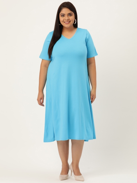 

Revolution Turquoise Blue A-Line Midi Dress