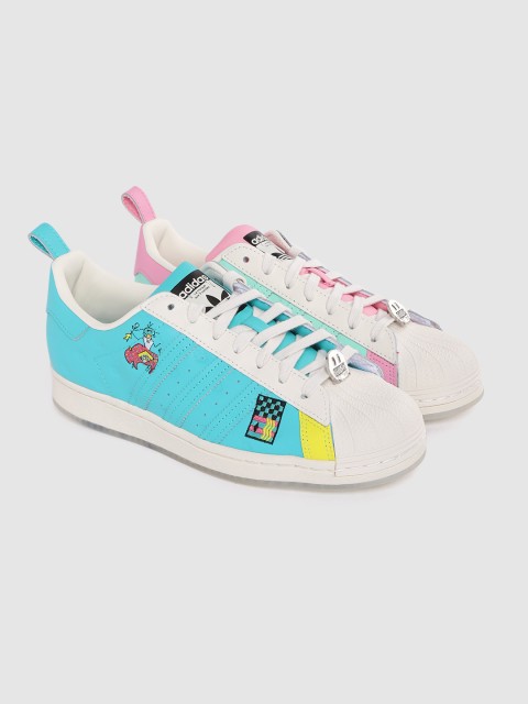 

ADIDAS Originals Men Blue & Pink Superstar Arizona Leather Colourblocked Sneakers