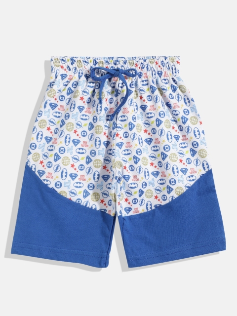 

GAME BEGINS Boys White Justice League Print Pure Cotton Shorts