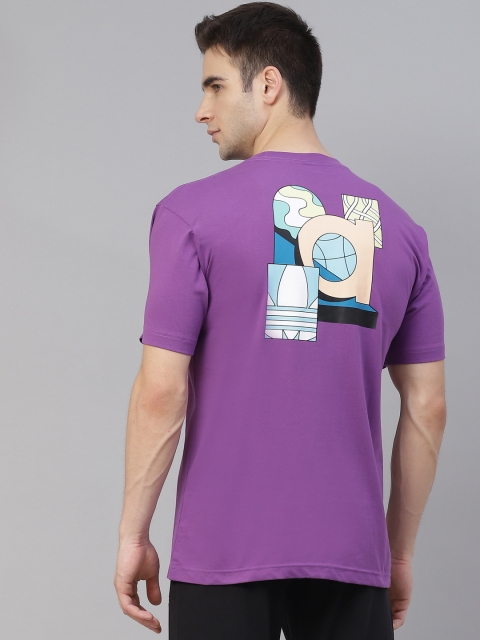 

ADIDAS Originals Men Purple Still Life Summer Cotton Printed Back T-shirt