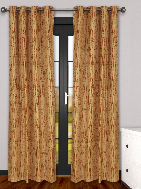 

S9home by Seasons Set of 2 Printed Long Door Curtains, Beige