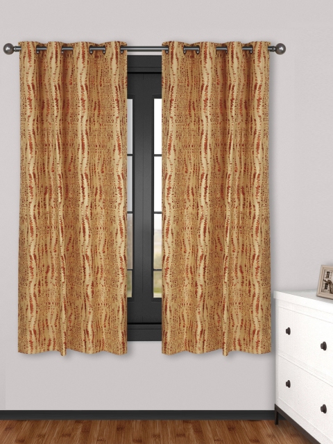 

S9home by Seasons Set of 2 Printed Window Curtains, Beige