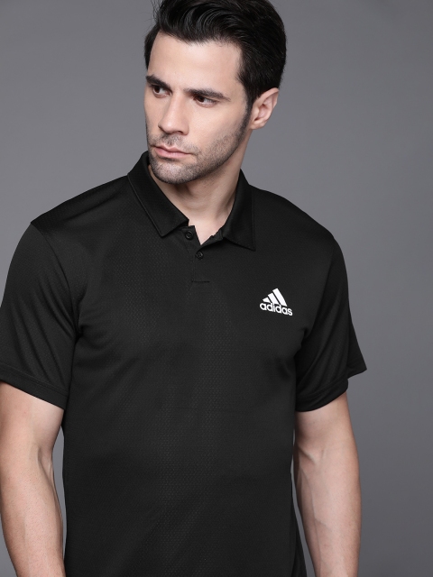 

ADIDAS Men Black Solid Heat,Rdy Tennis Polo T-Shirt