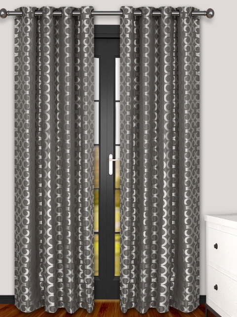 

S9home by Seasons Grey Set of 2 Long Door Curtains