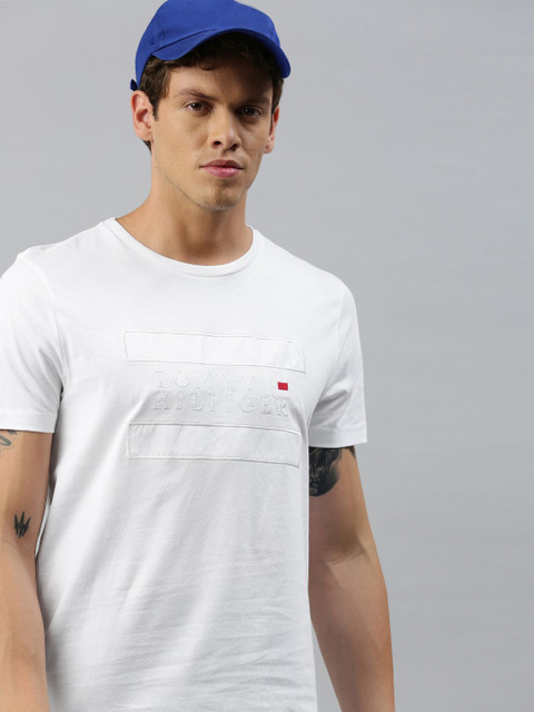 

Tommy Hilfiger Men White Embroidered Round Neck T-shirt