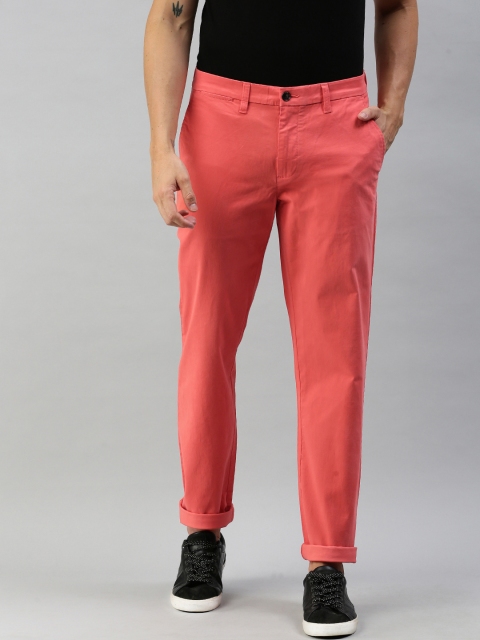 

Tommy Hilfiger Men Orange Custom Regular Fit Solid Chinos